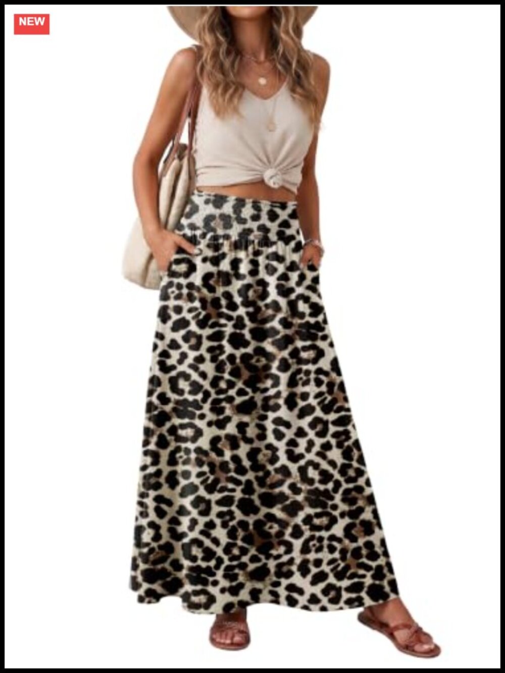 Women's High Waisted Maxi Skirt Smocked Elastic Boho Swing Beach Long Skirt